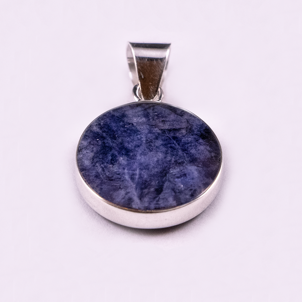 Large Round Reversible Pendant (Chrysocolla / Sodalite)