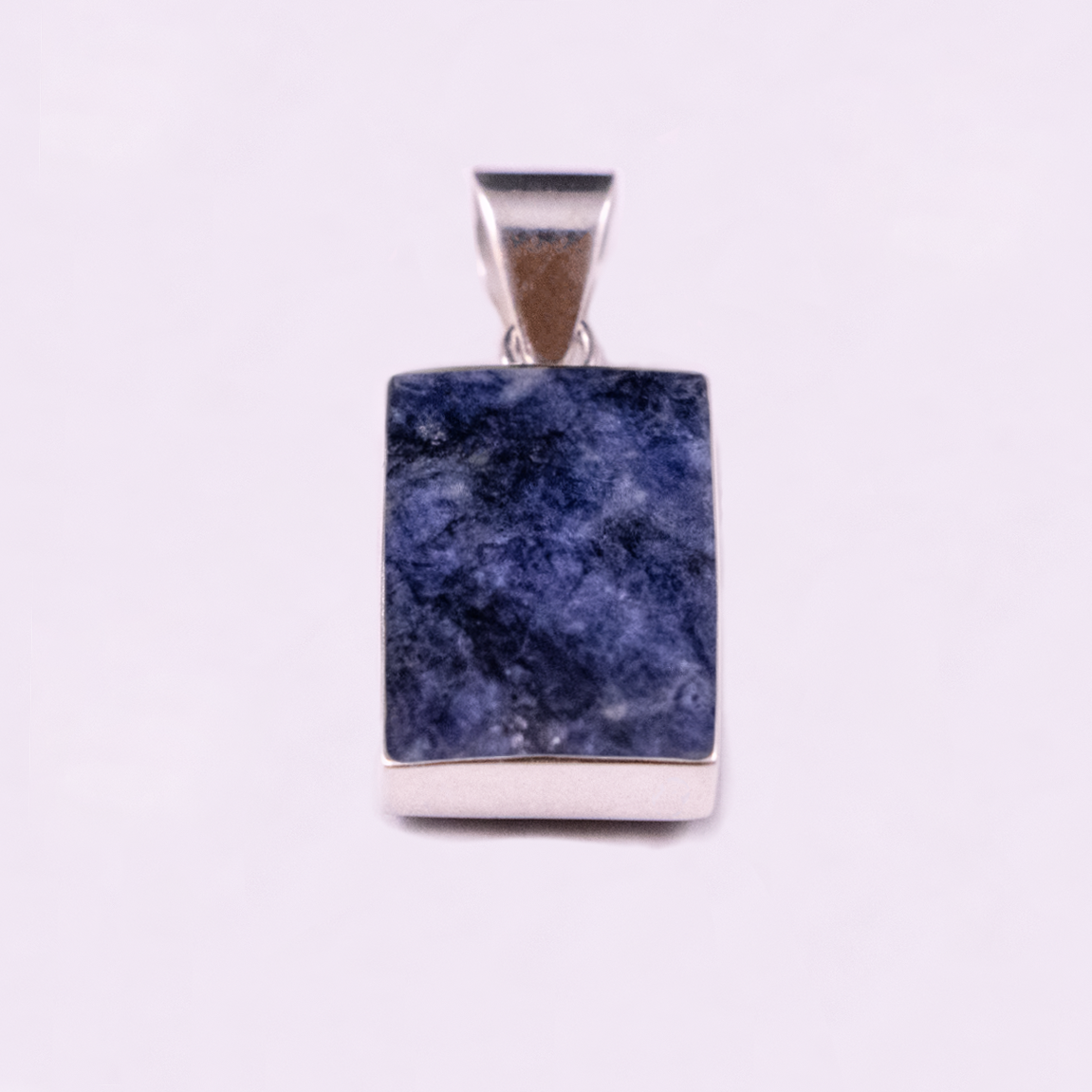 Large Rectangular Reversible Pendant (Mother of Pearl / Sodalite)