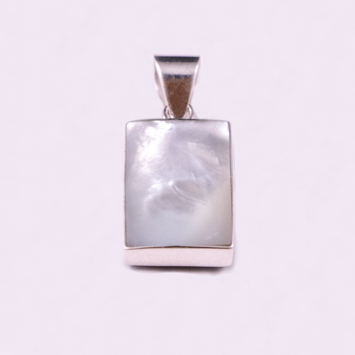 Large Rectangular Reversible Pendant (Mother of Pearl / Sodalite)