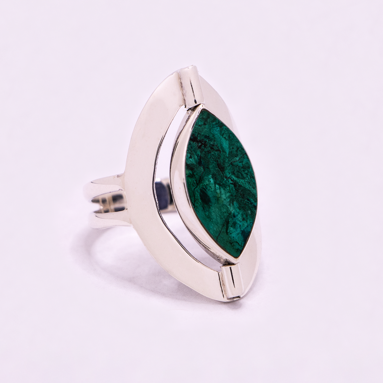 Large Marquise Reversible Ring (Chrysocolla / Sodalite)