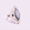Large Marquise Reversible Ring (Mother of Pearl / Sodalite)