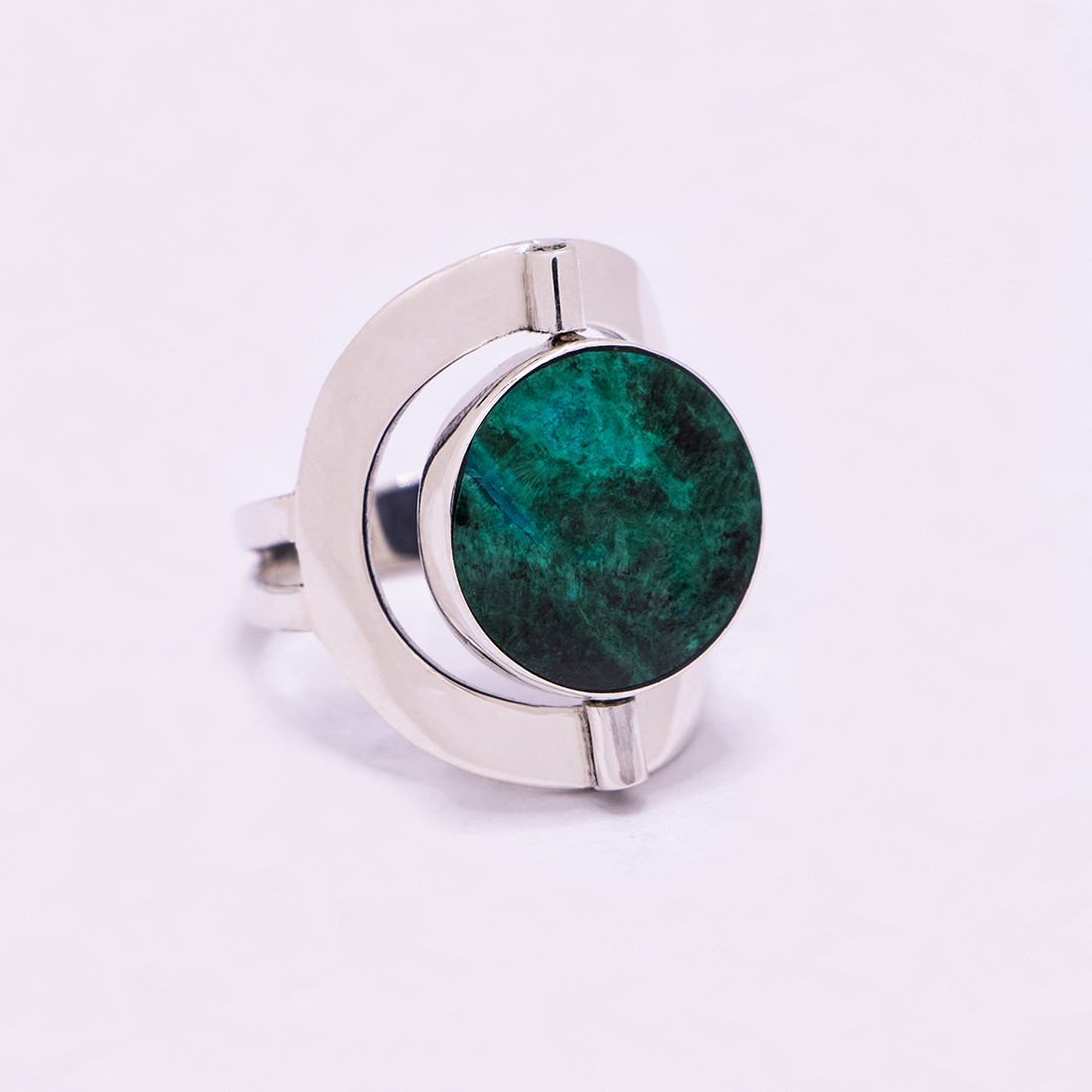 Large Round Reversible Ring (Chrysocolla / Sodalite)