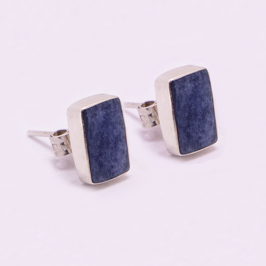 Large Rectangular Stud Earrings