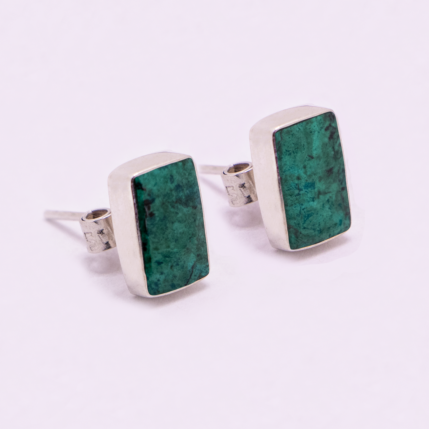 Large Rectangular Stud Earrings