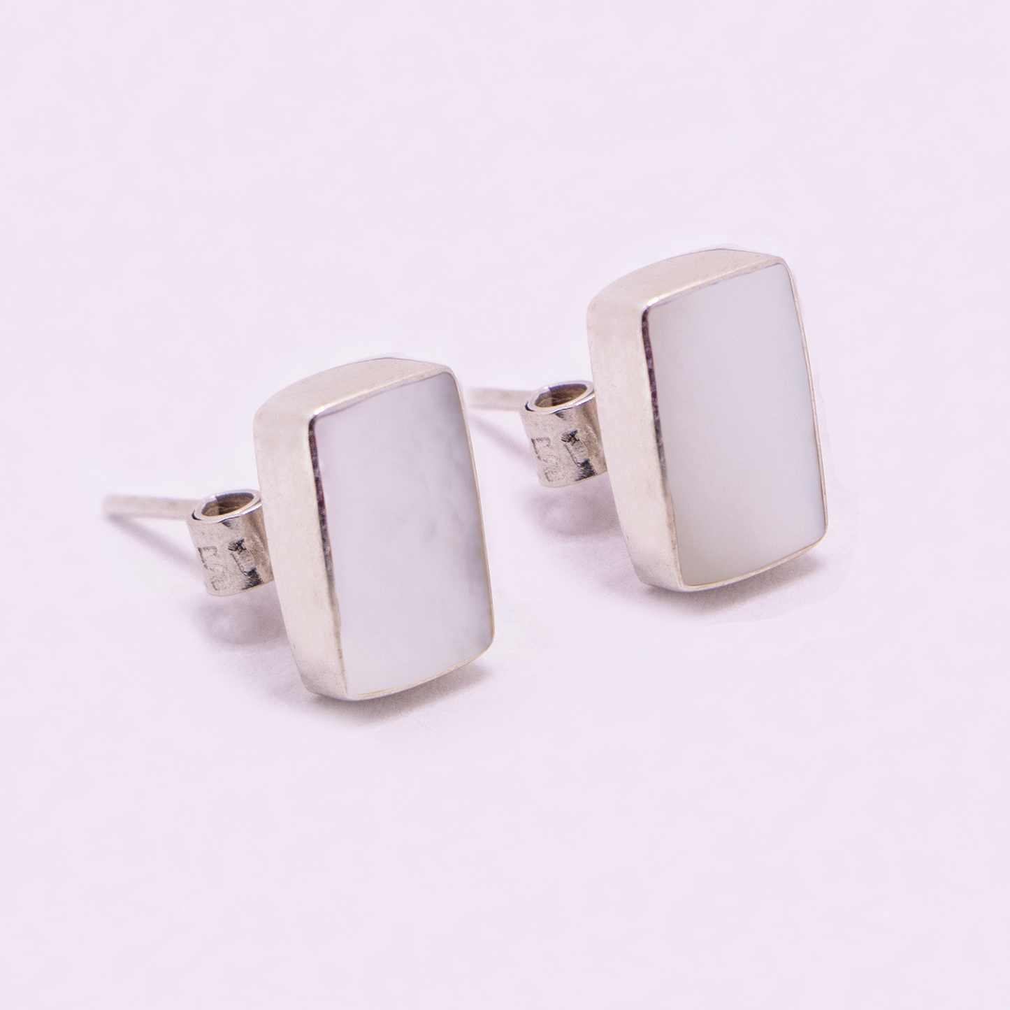 Large Rectangular Stud Earrings